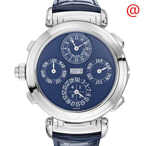 patek philippe grand complications hand wind blue dial men's watch|Grand Complications Blue Dial Perpetual Calendar 5327G.